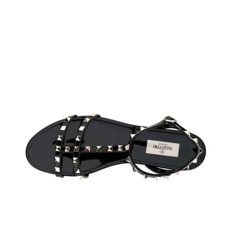Valentino Rockstud One Strap Sandals Women's Black-3