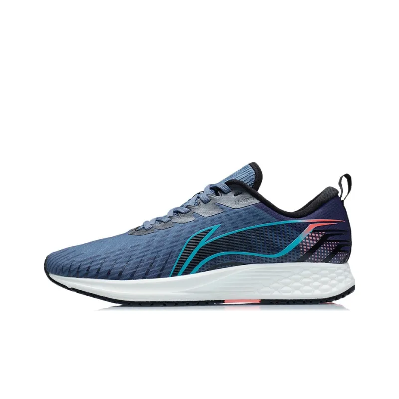 LiNing Red Hare 1 Cushioned Slip-Resistant Abrasion-Resistant Low-Top Running Shoes Blue White-0