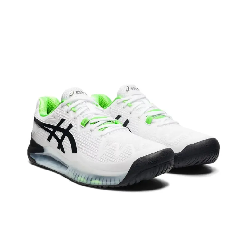 Asics Gel Resolution 8 2E Wide 'White Green Gecko'-2