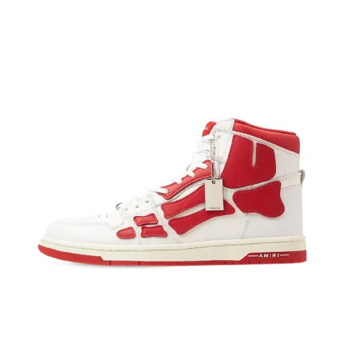 AMIRI Skel-Top Hi Skateboard Shoes Men High-Top White/Red