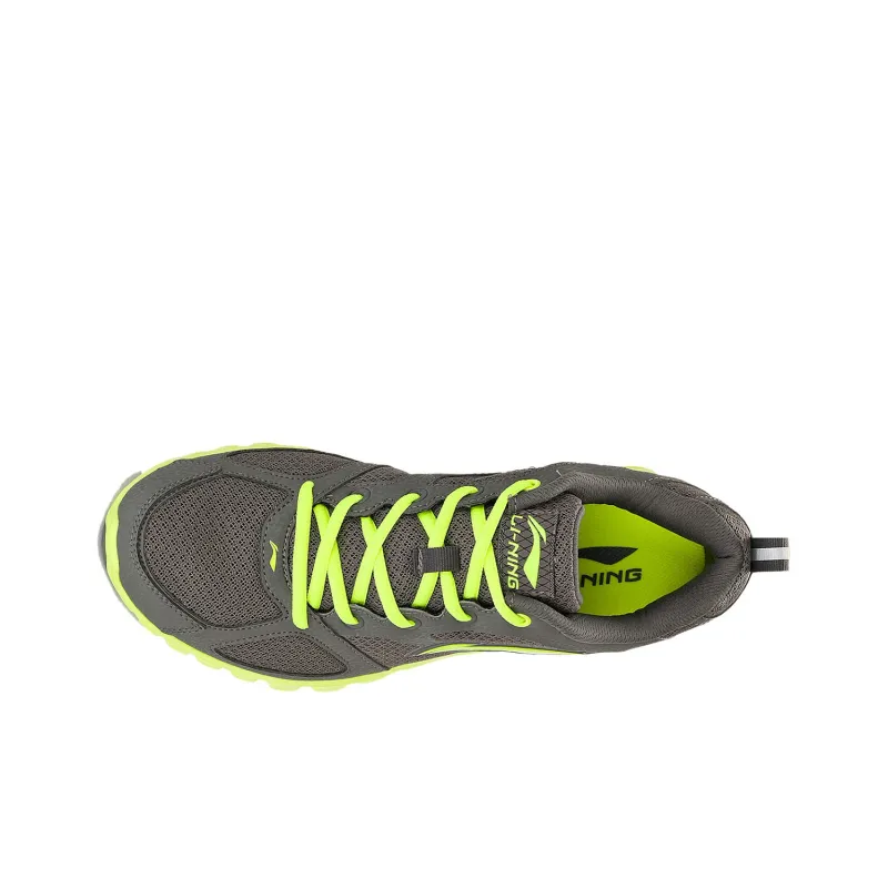 LiNing Cushioning, Slip Resistant, And Abrasion Resistant Low Top Running Shoes Men's Gray Green-2