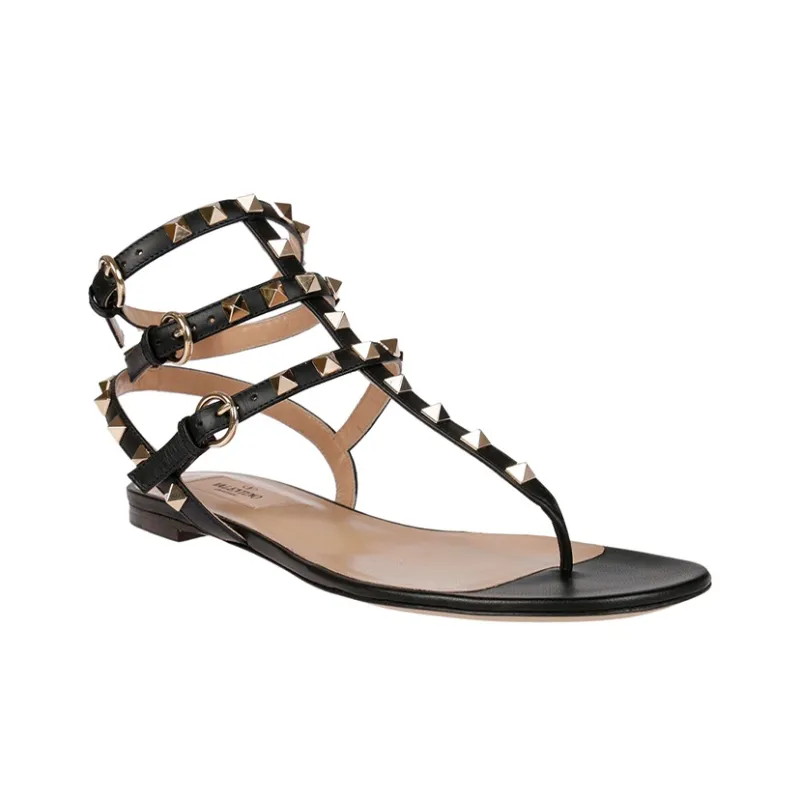 Valentino Garavani Rockstud Caged Flat Sandals-2