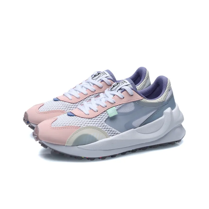 LiNing Square Non slip Lightweight Low Top Running Shoes Women's Blue-2