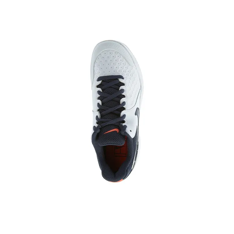 Nike Air Zoom Resistance Cushioning, Slip Resistant, And Abrasion Resistant Low Top Tennis Shoes Men's White Blue-2