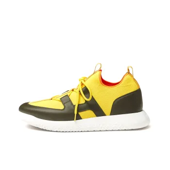 HERMES Duel Low Top Casual Shoes Men's Yellow