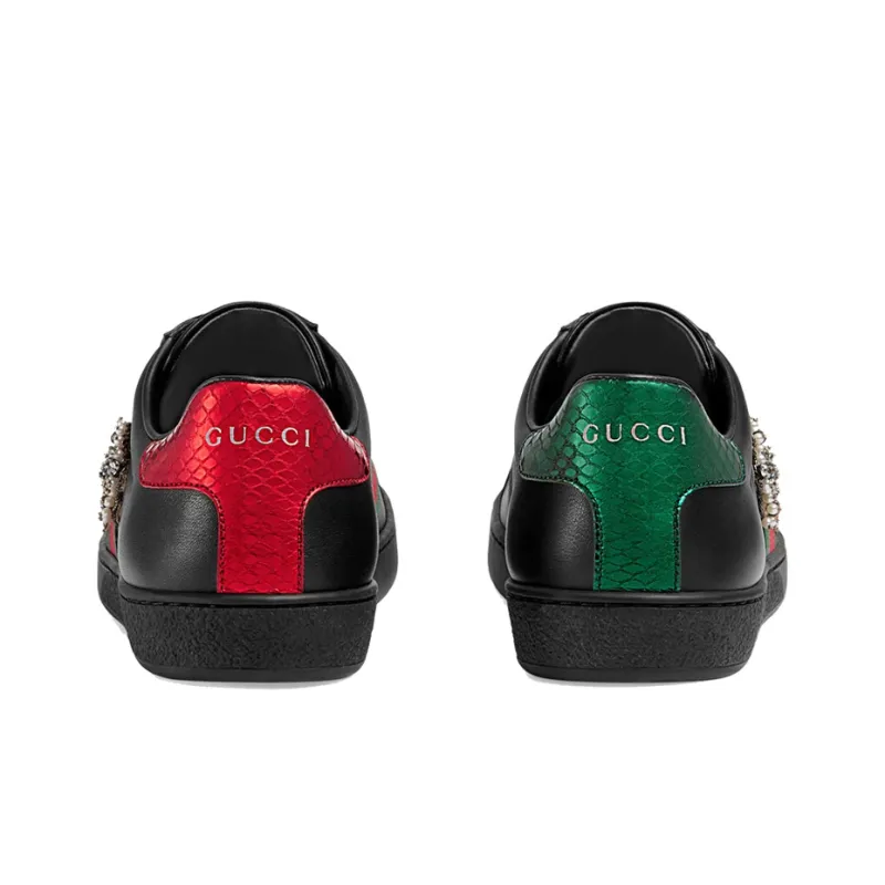 GUCCI ACE Stylish Skateboarding Shoes Women's Black-4