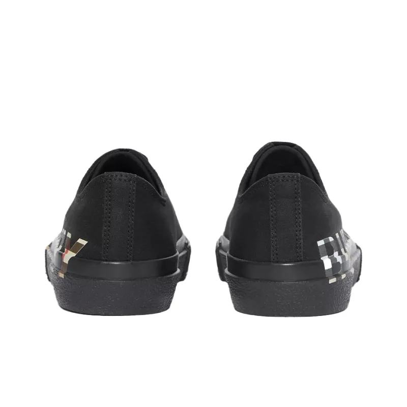 Burberry Vintage Low Top Canvas Shoes Women's Black-4