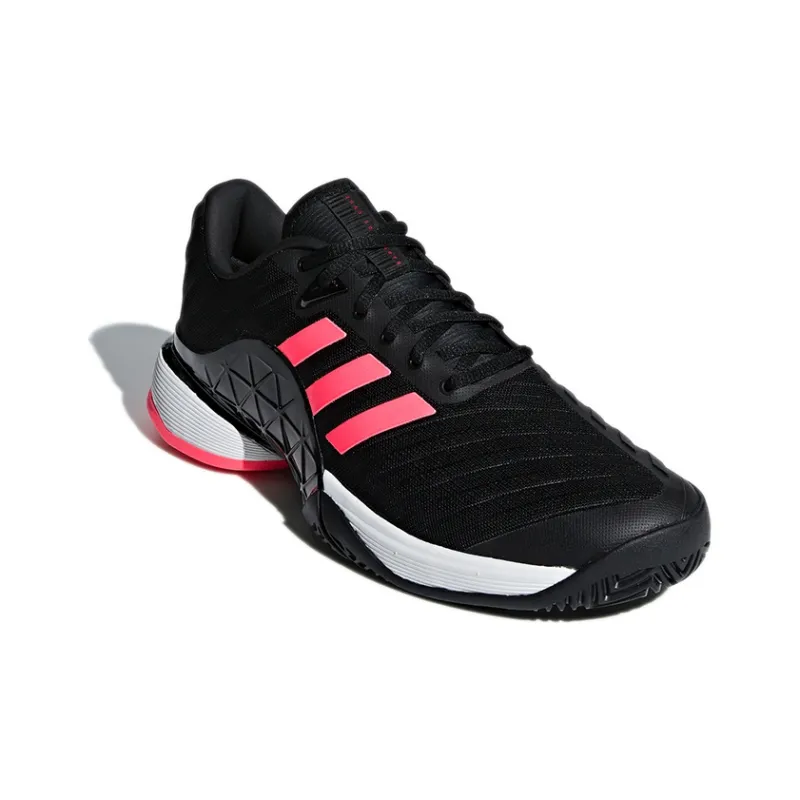 Adidas Barricade 2018 Wear-Resistant Low-Top Tennis Shoes Men's Black Pink-2