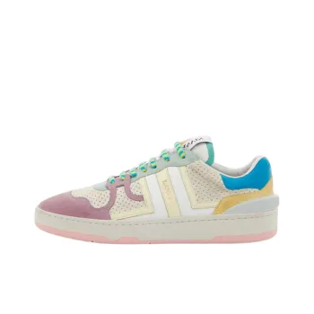 Lanvin Clay Low Top Stylish Skateboarding Shoes Women's White Yellow Valentine's Day Limited Edition