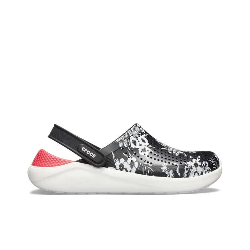 Crocs Lite Ride Hyper Floral Clogs 'Black White Red'-1
