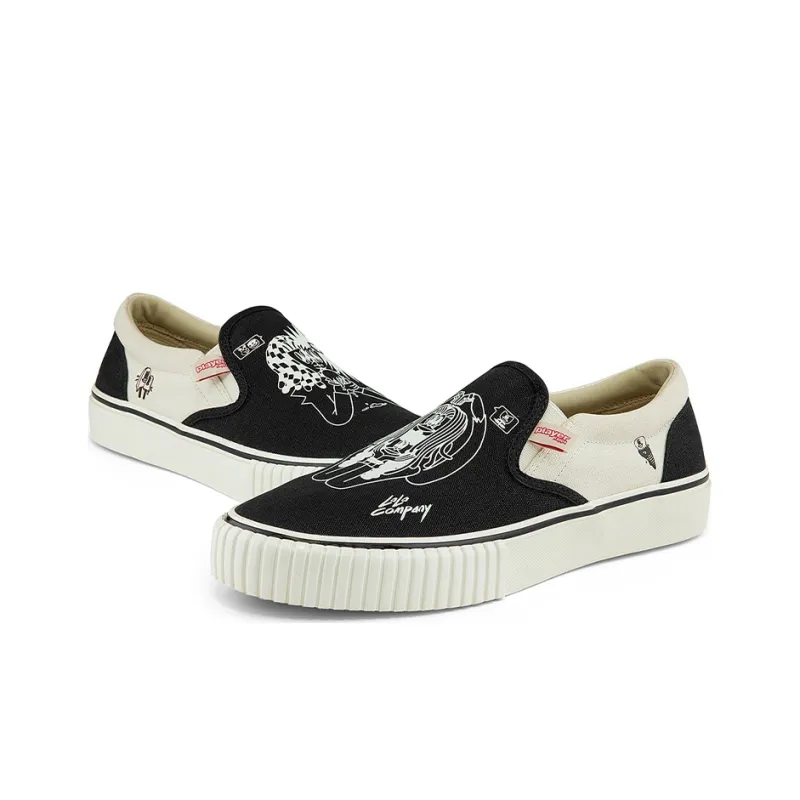 Kappa Player Artist Collaboration Wear resistant And Lightweight Low Top Canvas Shoes Unisex Black-4