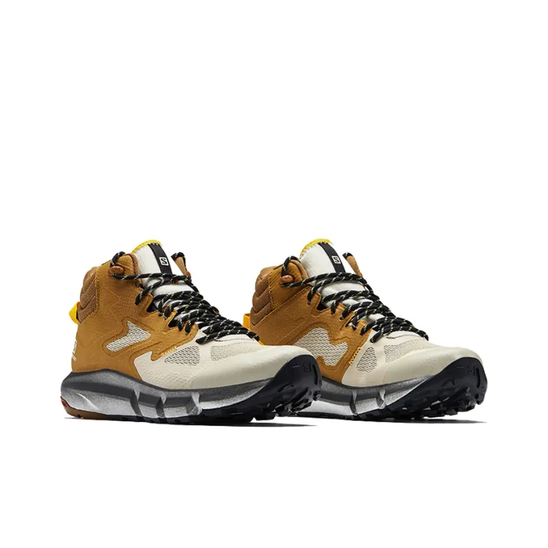 SALOMON Predict Hike Cushioned Slip Resistant Abrasion Resistant Mid Top Hiking Shoes Withered Tea Yellow-2