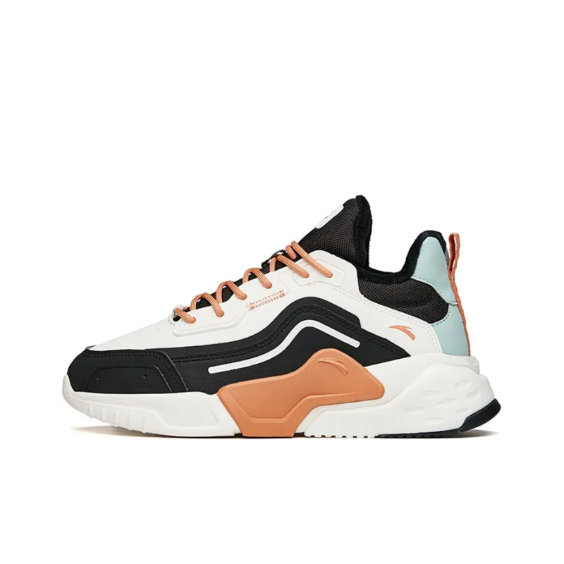 ANTA Leather Fleeced Running Shoes 'White Orange Black' Women's-0