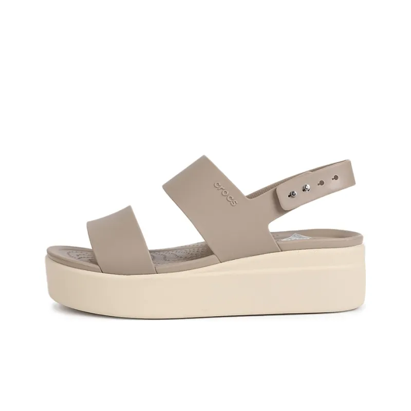 Crocs Brooklyn Thick Sole Sandals Gray Women's-0