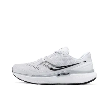 Saucony Triumph 18 Cushioning Anti Slip Wear Resistant Breathability Low Top Marathon Running Shoes Men's White Black