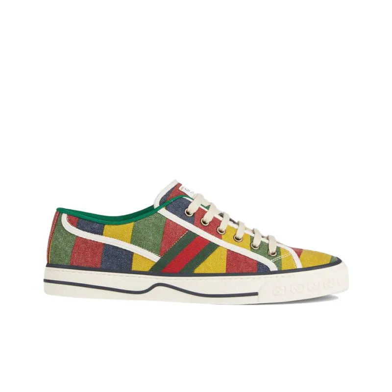 GUCCI Tennis 1977 Stylish Skateboarding Shoes Men's Red Green Yellow-1