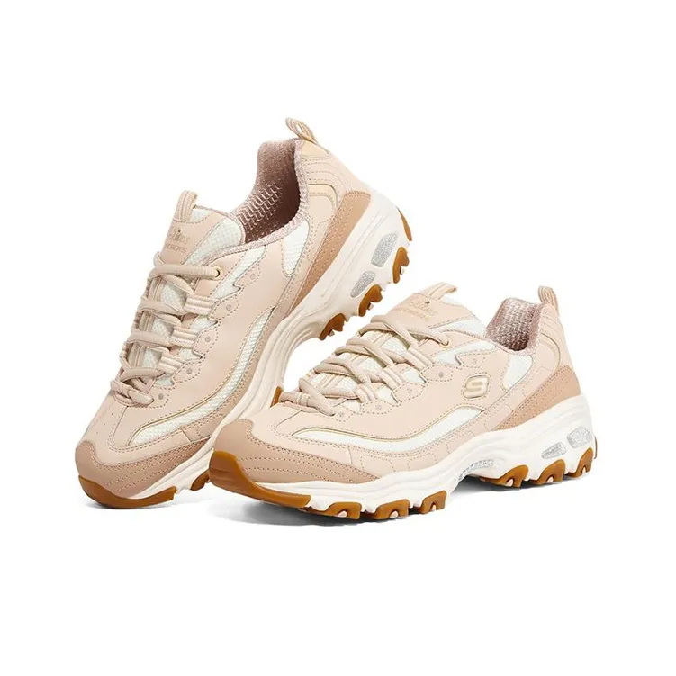 Skechers D'LITES 1.0 Milk Tea Bear Cushioning Anti-Slip And Wear-Resistant Low-Top Casual Shoes Women's Yellow Cream-2