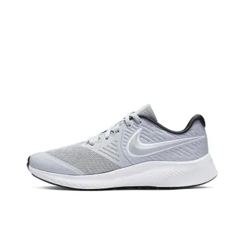 Nike Star Runner 2 Cushioned Anti-Slip And Wear-Resistant Lightweight Low-Top Running Shoes GS Gray White
