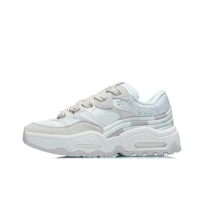 LiNing CF Reputation Low Top Casual Shoes Women's White Sand Gray-0