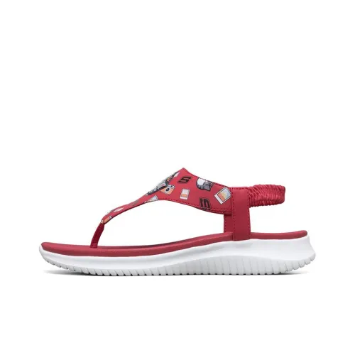 Skechers Ultra Flex 1.0 Beach Sandals Women's Red