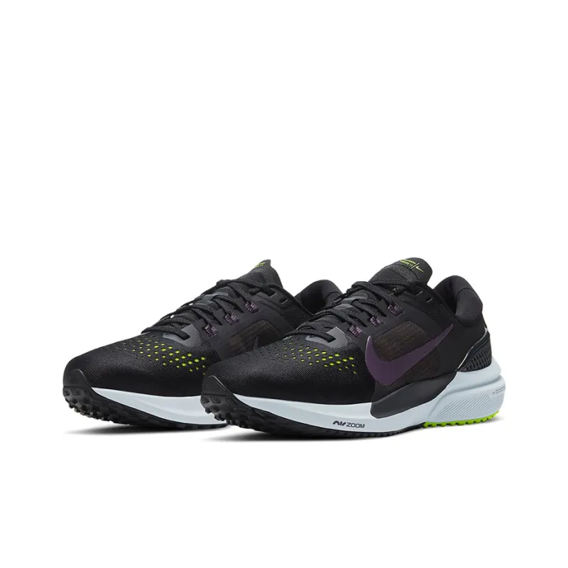Nike Air Zoom Vomero 15 Cushioned Slip Resistant Abrasion Resistant Low Top Running Shoes Women's Black Green Purple-2
