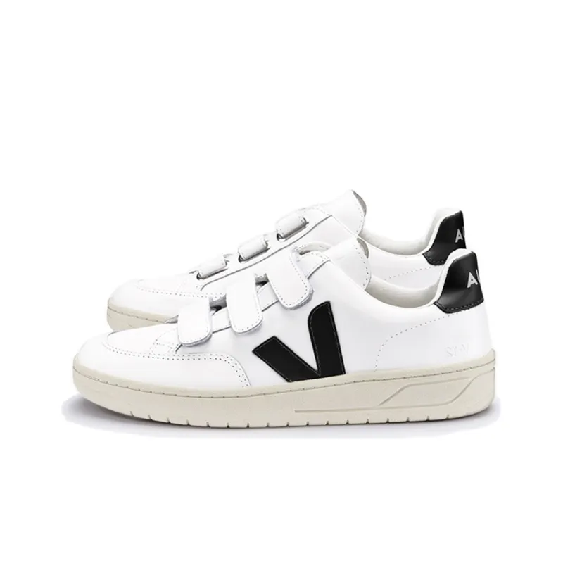 VEJA V lock Velcro 'White Black'-1