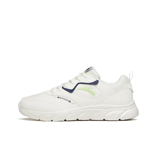 ANTA Running Shoes Men Low-Top Ivory White/Muted Blue/Seedling Green