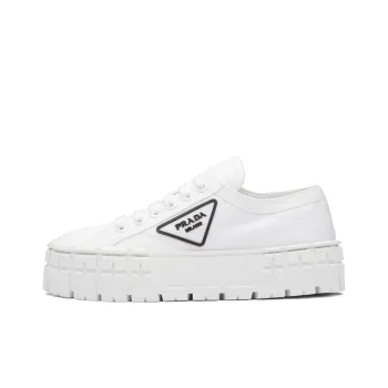 PRADA Double Wheel Re nylon Gabardine Sneakers 'White' Women's