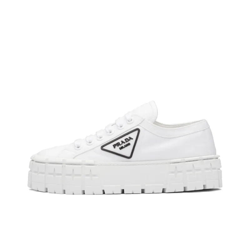 PRADA Double Wheel Re nylon Gabardine Sneakers 'White' Women's-0