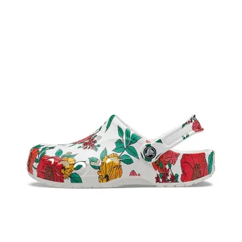 Crocs Beach White Flowers Sandals 'White Red Green'