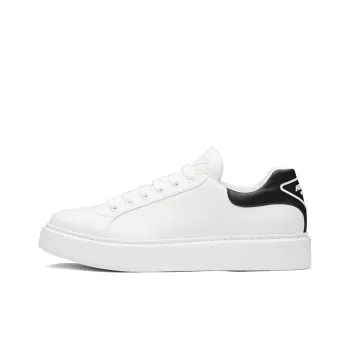 PRADA Macro Leather Sneakers White Black