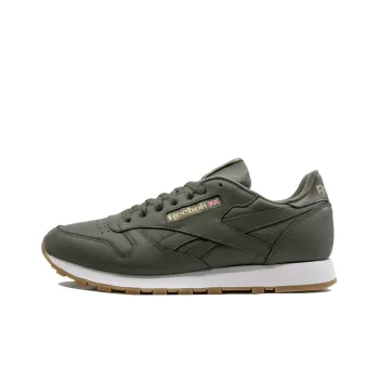 Reebok Classic Leather Running Shoes Men Low-Top Army Green