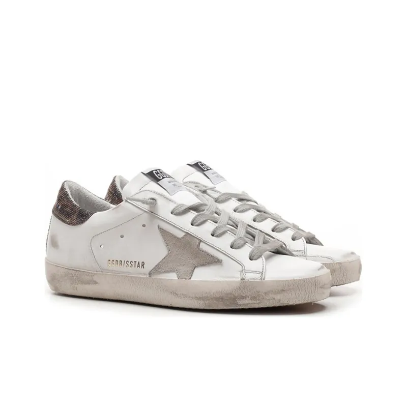 Golden Goose Super Star Stylish Skateboarding Shoes Women's White Vintage Version-2