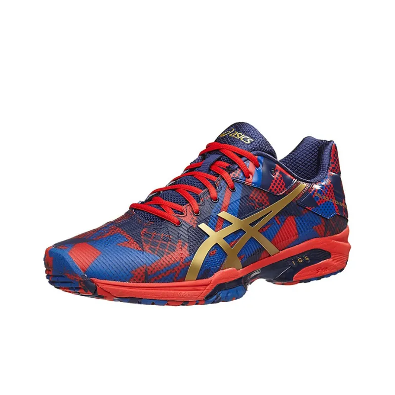 Asics Gel-Solution Speed 3 Wear-Resistant Low-Top Running Shoes Men's Red Blue-2