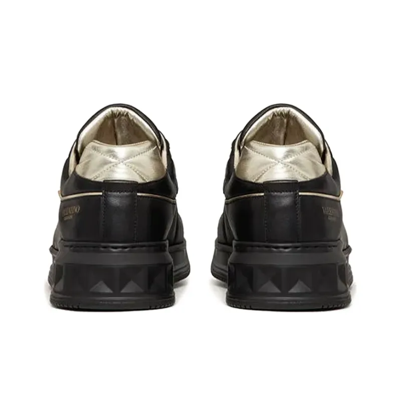 Valentino One Stud GARAVANI Low Top Stylish Skateboarding Shoes Men's Black-4