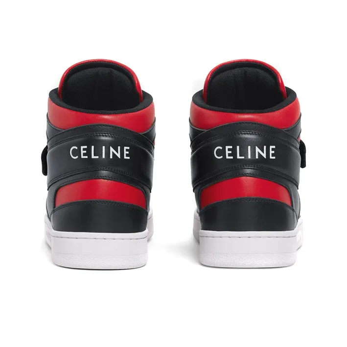 CELINE CT-03 Leather High-Top Sneakers Red Black-3