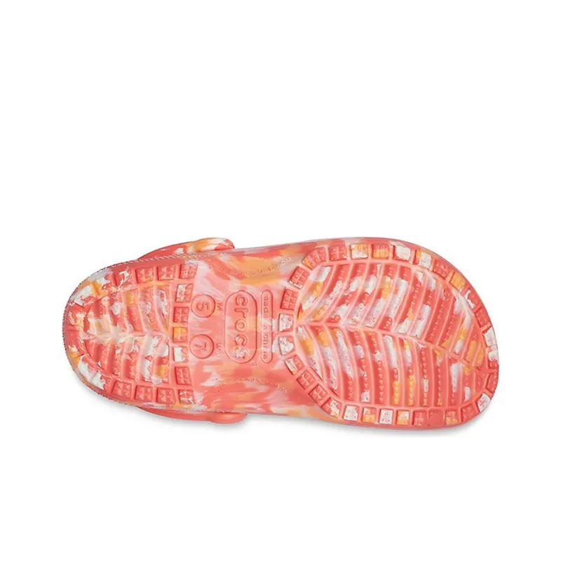 Crocs Beach Orange Marble Sandals-4