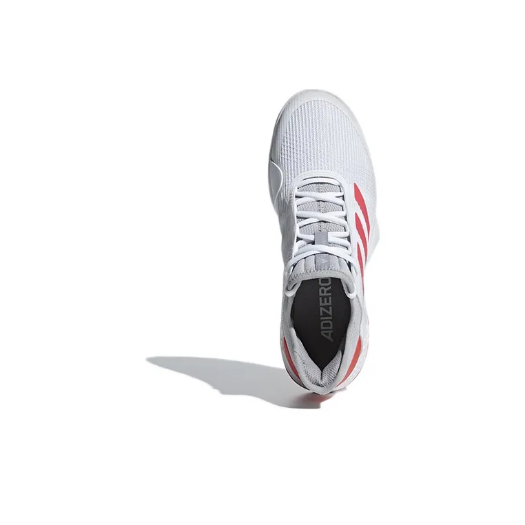 Adidas Adizero Club Slip-Resistant Low-Top Tennis Shoes Men's White Gray Red-4