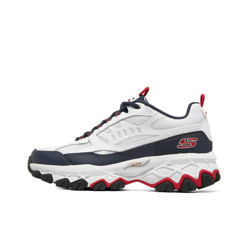 Skechers ARCH FIT AKHIDIME Cushioning Anti Slip And Wear Resistant Low Top Casual Shoes Men's White Blue-0