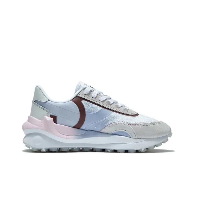 LiNing Square Durable Breathable Low-Top Sports Casual Shoes Women's Gray Blue-1