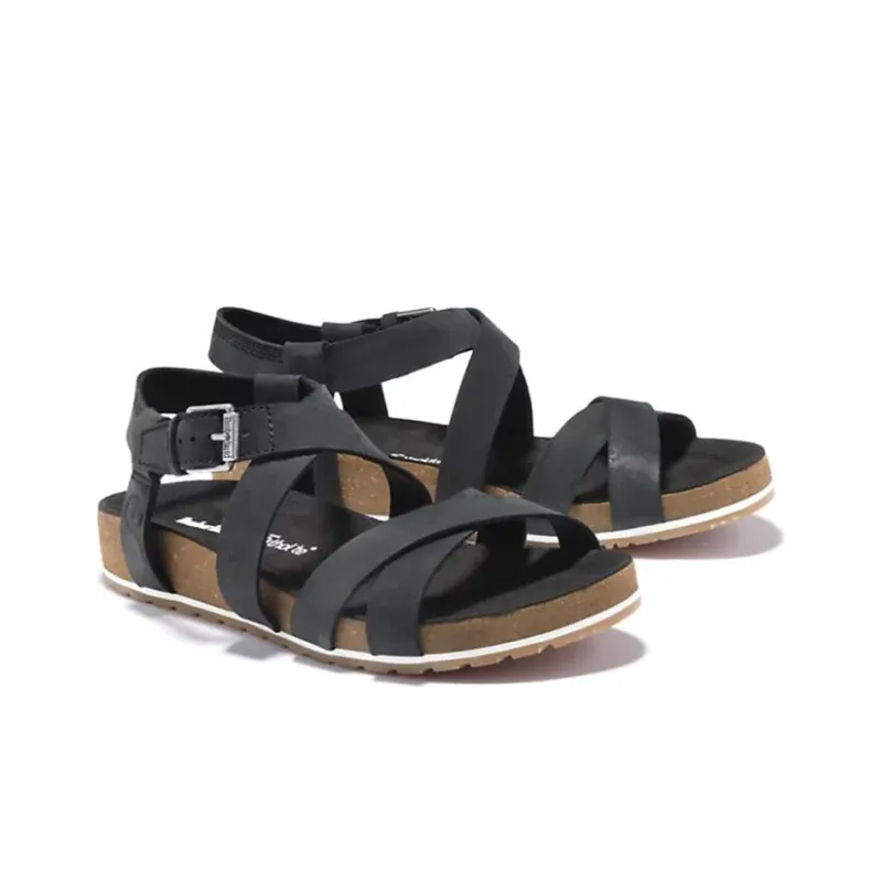 Timberland Women's Malibu Waves Ankle-Strap Sandal 'Jet Black'-1