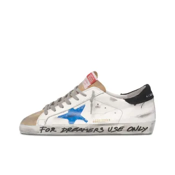 Golden Goose Super Star Stylish Skateboarding Shoes Men's White Blue Distressed Style