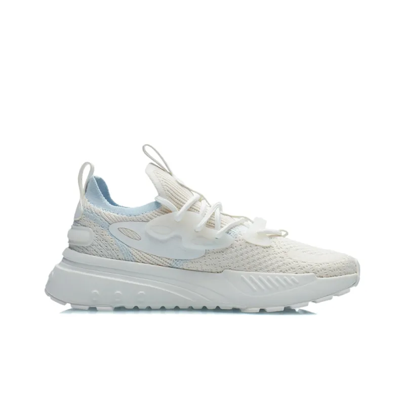 LiNing Jade Bead Jade Bead Cushioned Breathable Slip Resistant Running Shoes Women's Mist White-1