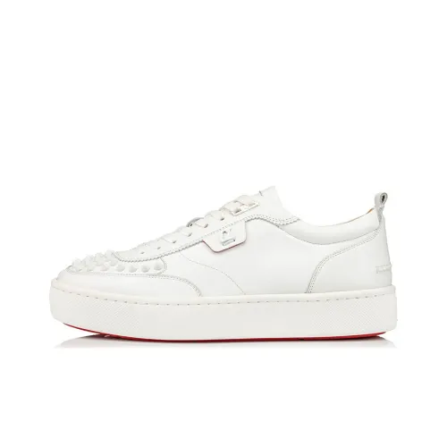 Christian Louboutin Happyrui Spikes Low-Top Sneakers Creamy