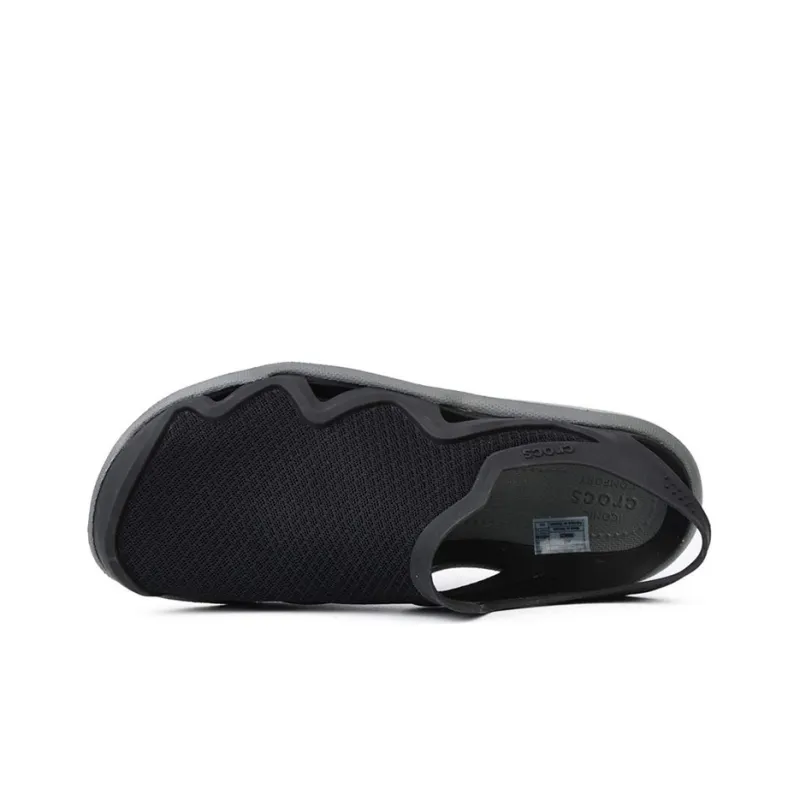 Crocs Swiftwater Wave Sandal Flats 'Black Grey'-3