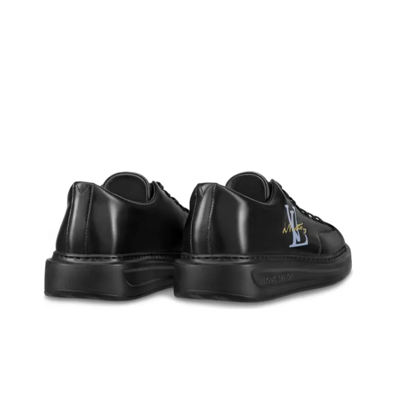LOUIS VUITTON Beverly Hills Low Top Skateboard Shoes Men's Black-2