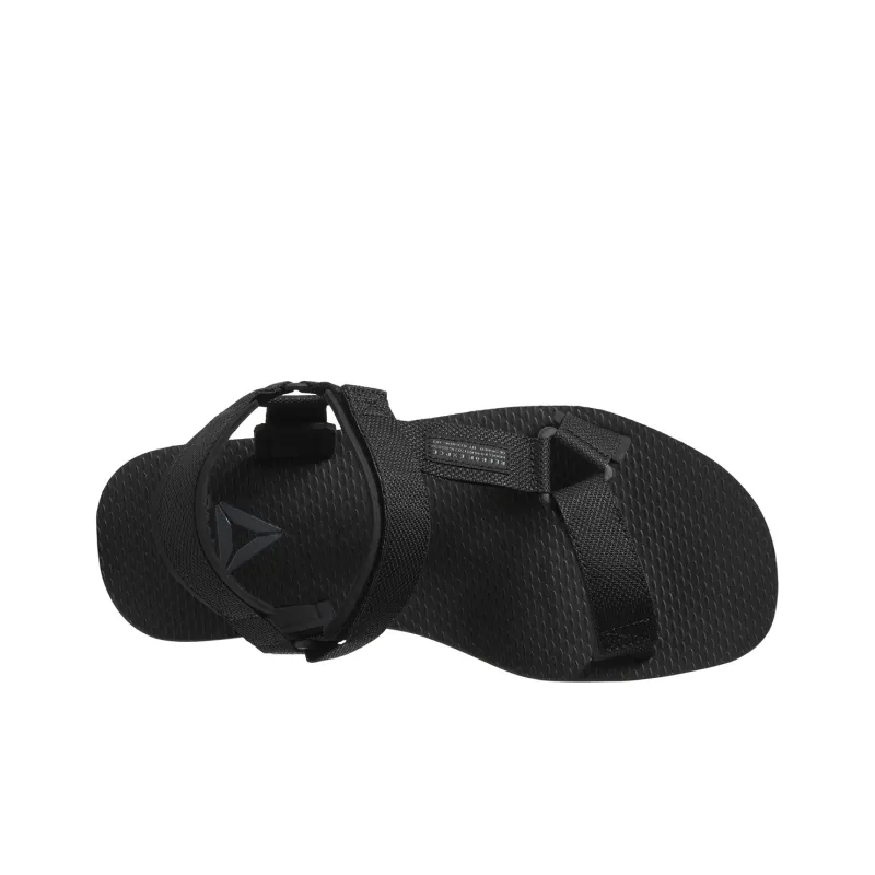 Reebok Expce Wear Resistant Non Slip Open Toe Flat Heel Sports Black Sandals-3