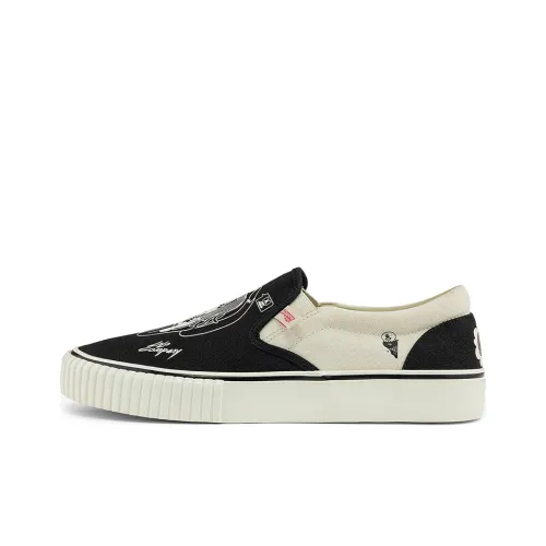 Kappa Canvas Shoes Unisex Low-Top Black/Heron Feather White