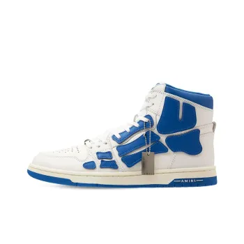 AMIRI Skel Top Hi Bone Shoes Stylish Skateboarding Shoes Men's White Blue