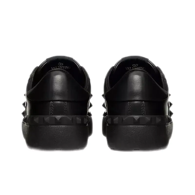 Valentino ROCKSTUD Low Top Stylish Skateboarding Shoes Women's Black-4